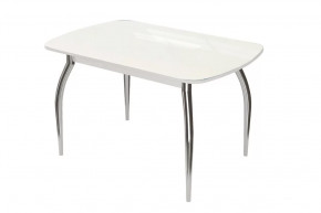 Стол Бостон-2 Белый глянец/белый/хром триумф в Тобольске - tobolsk.mebel-tymen.ru | фото