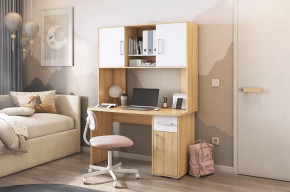 Стол компьютерный Лайт К2 дуб сонома/белый в Тобольске - tobolsk.mebel-tymen.ru | фото