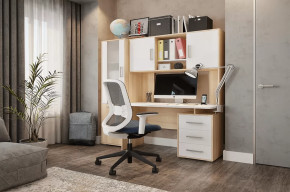Стол компьютерный Лайт К3 дуб сонома/белый в Тобольске - tobolsk.mebel-tymen.ru | фото