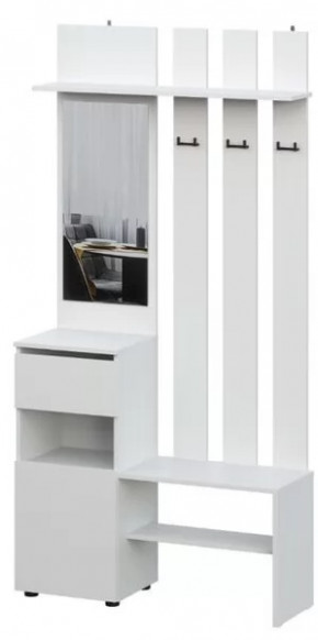 Вешалка с зеркалом Денвер SAFE Белый в Тобольске - tobolsk.mebel-tymen.ru | фото