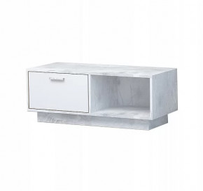 ЭГО Т-4 Тумба с 1 ящиком бетон светлый/белый глянец Диал на цоколе в Тобольске - tobolsk.mebel-tymen.ru | фото